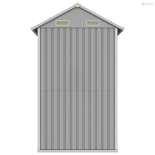 Világosszürke horganyzott acél kerti fészer 192 x 152,5 x 237 cm