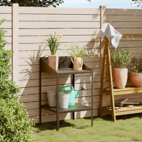   Antracitszürke horganyzott acél növénytartó 56,5x54,5x100 cm