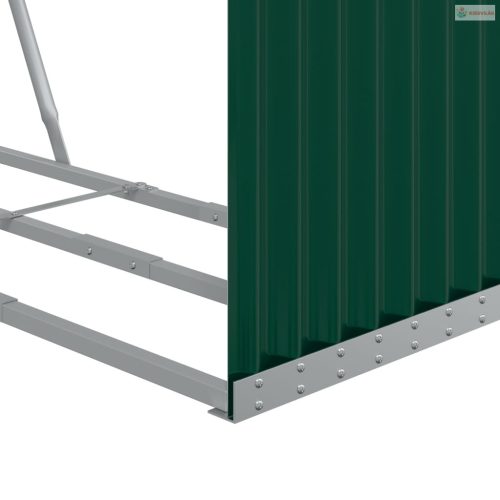 Zöld horganyzott acél rönktartó 120 x 45 x 210 cm