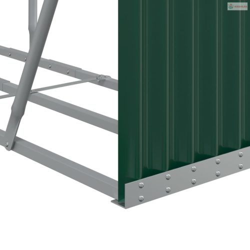 Zöld horganyzott acél rönktartó 180 x 45 x 100 cm