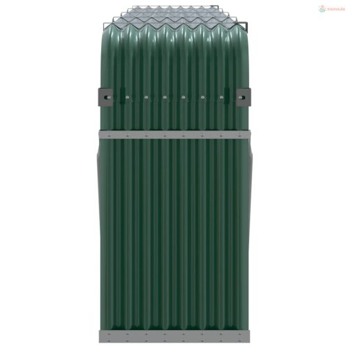 Zöld horganyzott acél fatörzstartó 300 x 45 x 100 cm