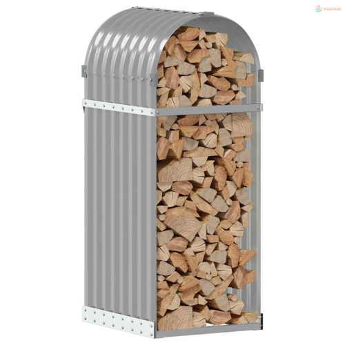 Világosszürke horganyzott acél rönktartó 40 x 45 x 100 cm