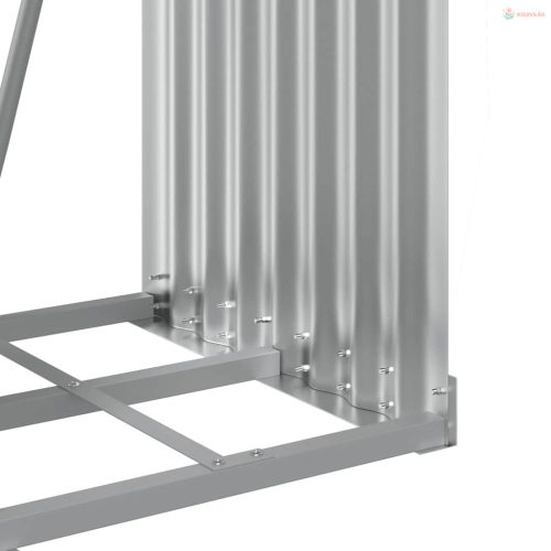 Világosszürke horganyzott acél rönktartó 40 x 45 x 100 cm