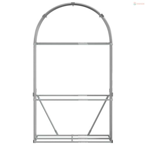 Világosszürke horganyzott acél rönktartó 120 x 45 x 210 cm