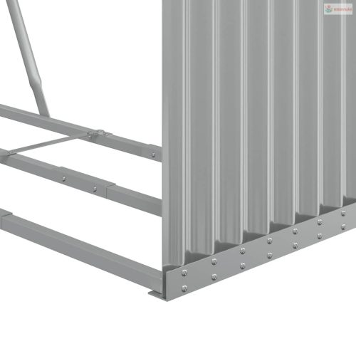 Világosszürke horganyzott acél rönktartó 120 x 45 x 210 cm