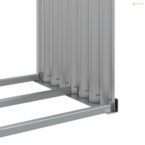 Világosszürke horganyzott acél rönktartó 120 x 45 x 100 cm