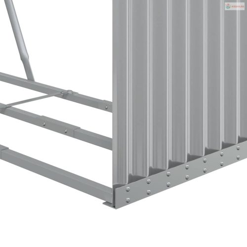 Világosszürke horganyzott acél rönktartó 120 x 45 x 100 cm