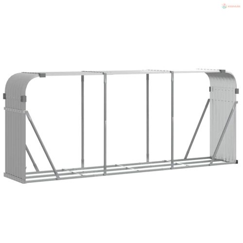 Világosszürke horganyzott acél rönktartó 234 x 45 x 100 cm