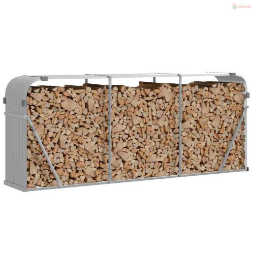 Világosszürke horganyzott acél rönktartó 234 x 45 x 100 cm