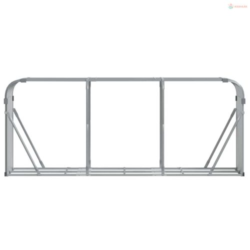 Világosszürke horganyzott acél rönktartó 234 x 45 x 100 cm