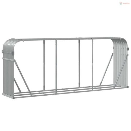 Világosszürke horganyzott acél rönktartó 234 x 45 x 100 cm