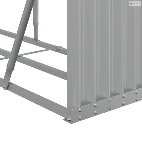 Világosszürke horganyzott acél rönktartó 234 x 45 x 100 cm