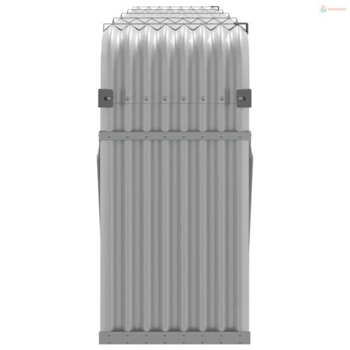 Világosszürke horganyzott acél fatörzstartó 300 x 45 x 100 cm