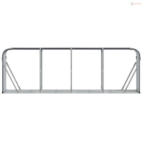 Antracitszürke horganyzott acél rönktartó 300 x 45 x 100 cm