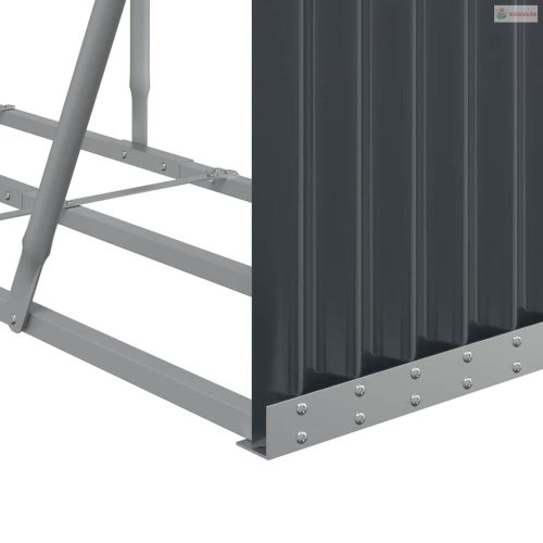 Antracitszürke horganyzott acél rönktartó 300 x 45 x 100 cm