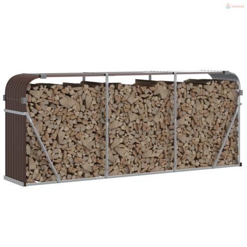 Barna horganyzott acél rönktartó 234 x 45 x 100 cm