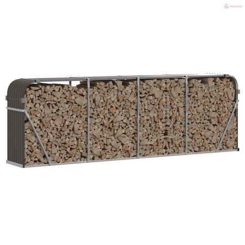 Barna horganyzott acél rönktartó 300x45x100 cm