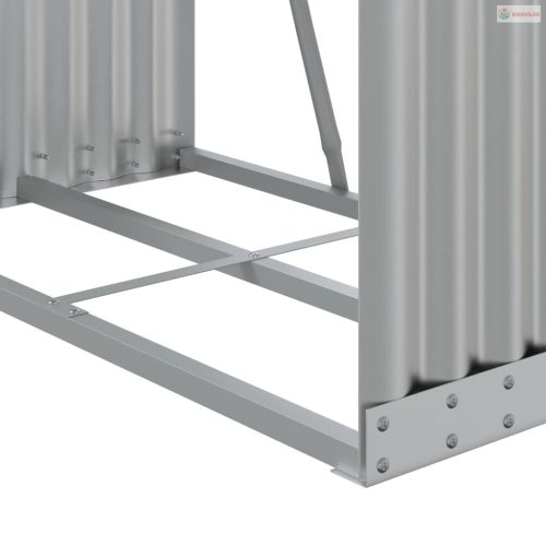 Ezüstszínű horganyzott acél rönktartó 80 x 45 x 120 cm