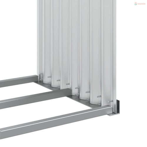 Ezüstszínű horganyzott acél rönktartó 120 x 45 x 140 cm