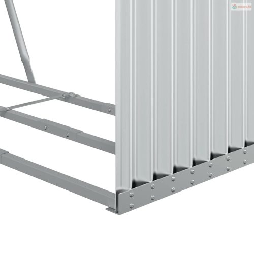 Ezüstszínű horganyzott acél rönktartó 120 x 45 x 140 cm