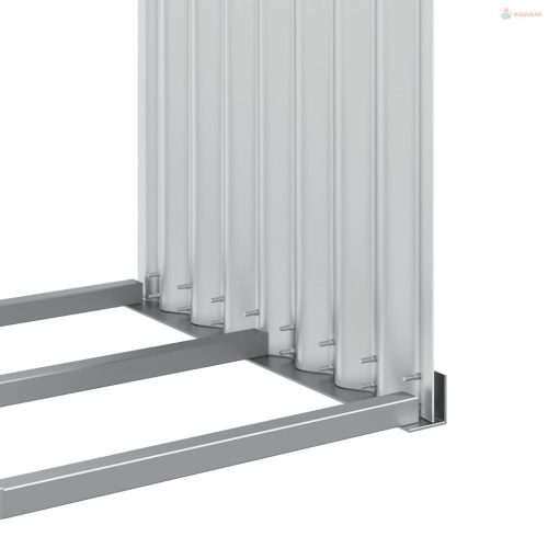 Ezüstszínű horganyzott acél rönktartó 120 x 45 x 210 cm