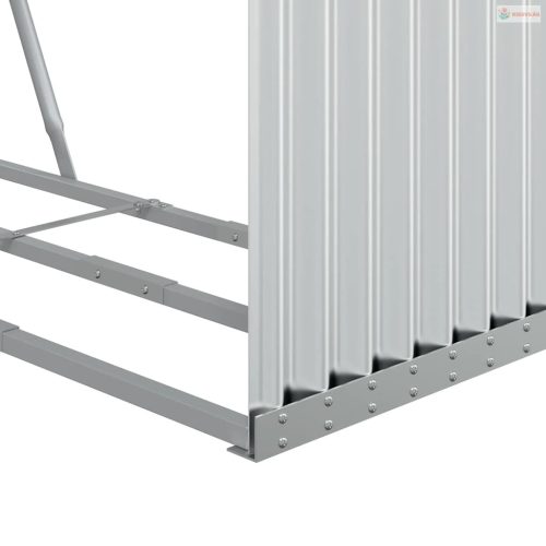 Ezüstszínű horganyzott acél rönktartó 120 x 45 x 210 cm