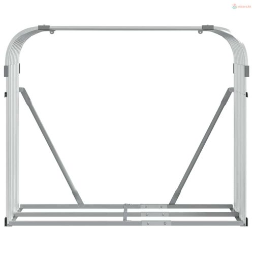 Ezüstszínű horganyzott acél rönktartó 120 x 45 x 100 cm