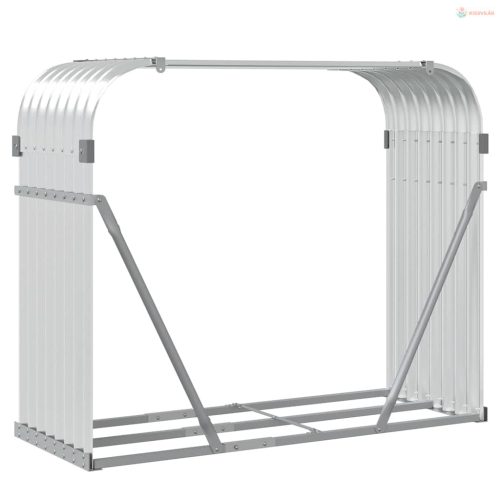 Ezüstszínű horganyzott acél rönktartó 120 x 45 x 100 cm