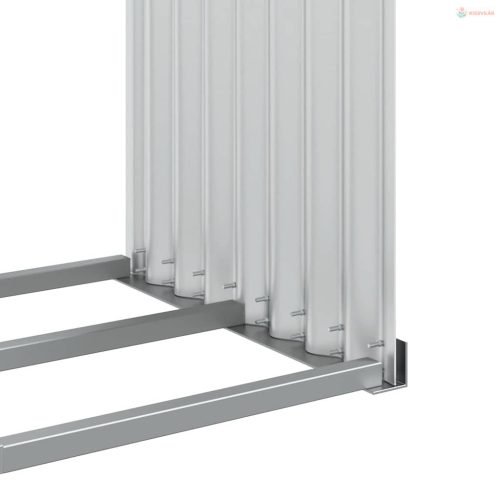 Ezüstszínű horganyzott acél rönktartó 120 x 45 x 100 cm