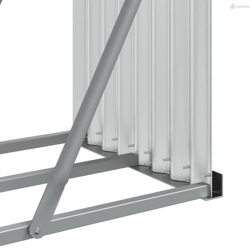 Ezüstszínű horganyzott acél rönktartó 180 x 45 x 100 cm