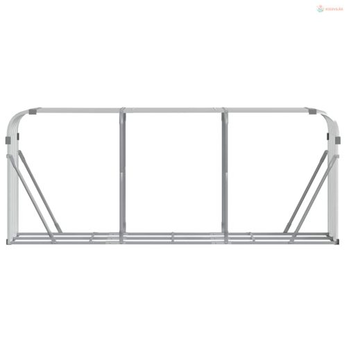 Ezüstszínű horganyzott acél rönktartó 234 x 45 x 100 cm