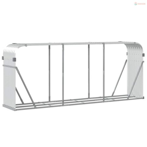 Ezüstszínű horganyzott acél rönktartó 234 x 45 x 100 cm