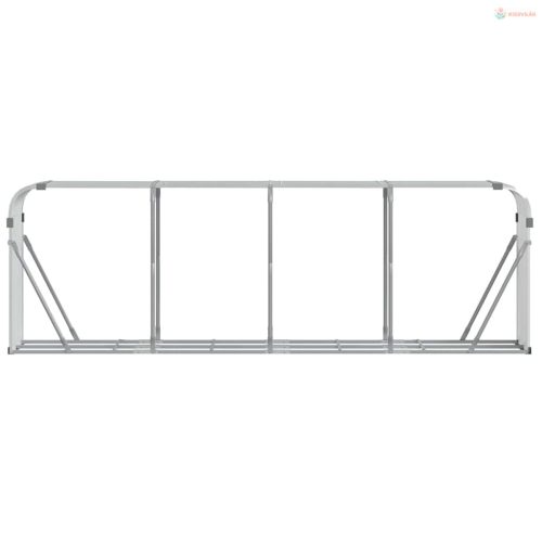 Ezüstszínű horganyzott acél rönktartó 300 x 45 x 100 cm