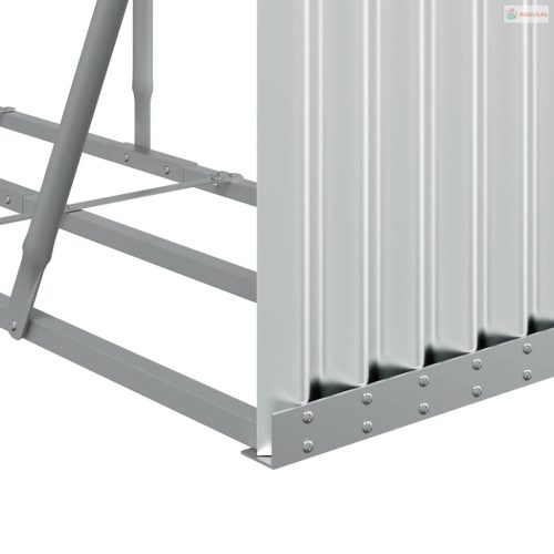 Ezüstszínű horganyzott acél rönktartó 300 x 45 x 100 cm