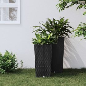   Antracit polipropilén rattan ültetvény kivehető belsővel