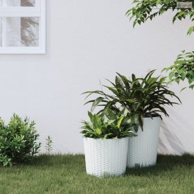 Fehér polipropilén rattan ültetvény kivehető belsővel