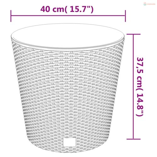 Antracit polipropilén rattan ültetvény kivehető belsővel