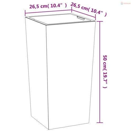 Antracit PP ültetvény kivehető belsővel beton megjelenés