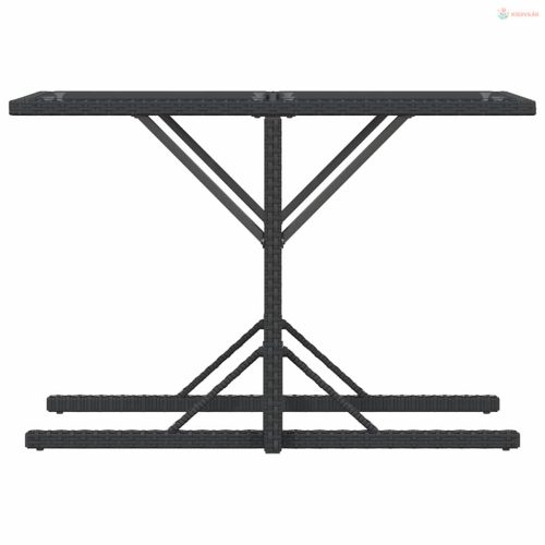 3 részes fekete polyrattan bisztrógarnitúra párnával