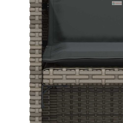 3 részes szürke polyrattan bisztrógarnitúra párnákkal