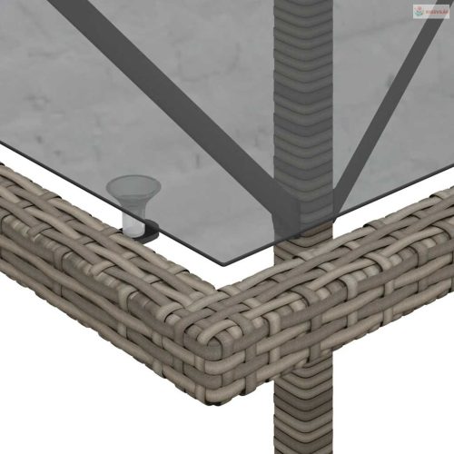 3 részes szürke polyrattan bisztrógarnitúra párnákkal