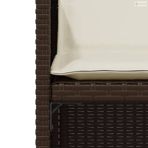 3 részes barna polyrattan bisztrógarnitúra párnákkal