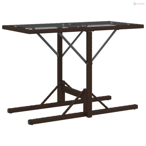 3 részes barna polyrattan bisztrógarnitúra párnákkal