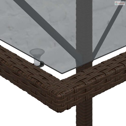 3 részes barna polyrattan bisztrógarnitúra párnákkal