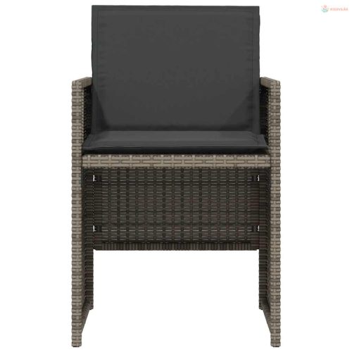 3 részes szürke polyrattan bisztrógarnitúra párnákkal