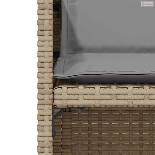 3 részes vegyes bézs polyrattan bisztrógarnitúra párnákkal