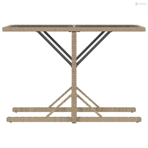 3 részes vegyes bézs polyrattan bisztrógarnitúra párnákkal