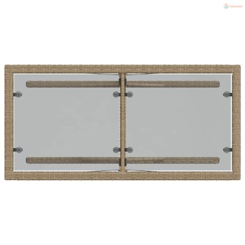 3 részes vegyes bézs polyrattan bisztrógarnitúra párnákkal