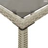 Szürke polyrattan üveglapos kerti asztal 115x54x74 cm