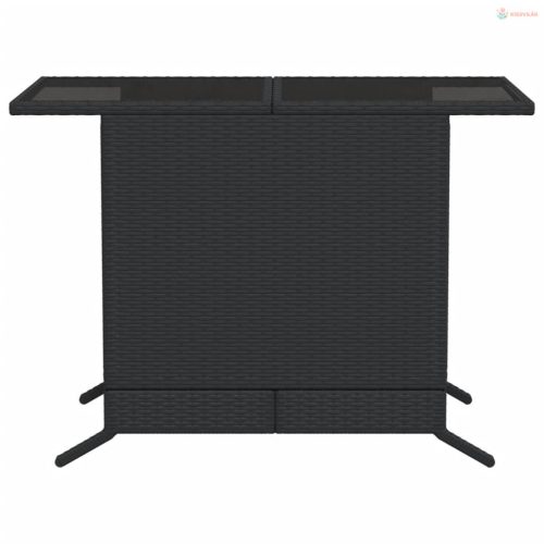 3 részes fekete polyrattan bisztrógarnitúra párnával